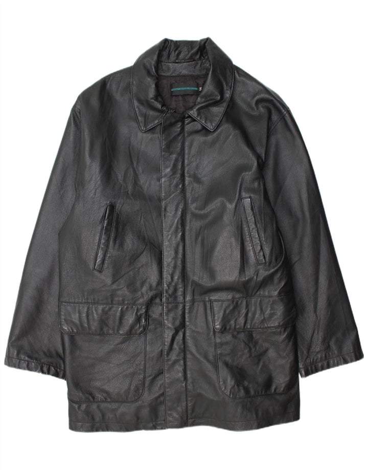 Giacca in pelle da uomo Metropolitan EU 54 2XL Pelle nera