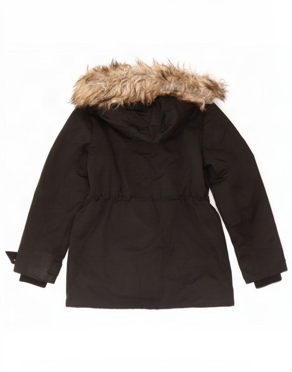 Giacca Parka con cappuccio da donna Topshop UK 8 Small Poliestere nero