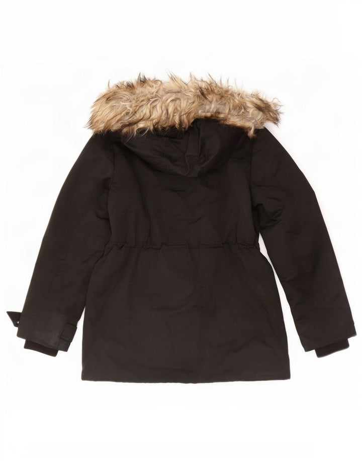 Giacca Parka con cappuccio da donna Topshop UK 8 Small Poliestere nero