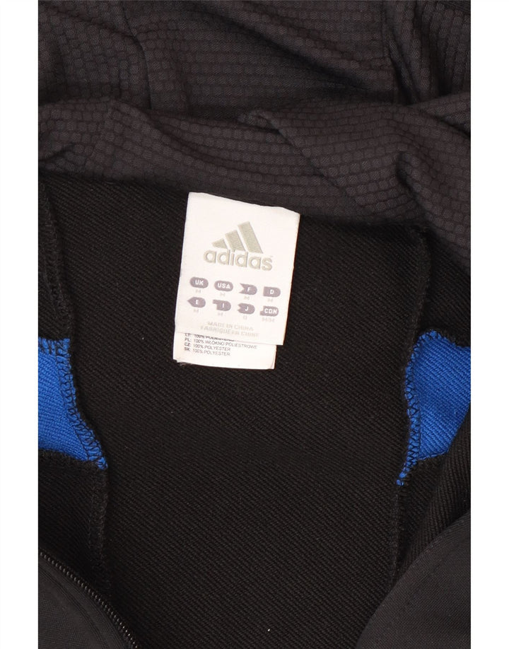 Felpa con cappuccio e zip da uomo Adidas, media, nera, poliestere, sportiva