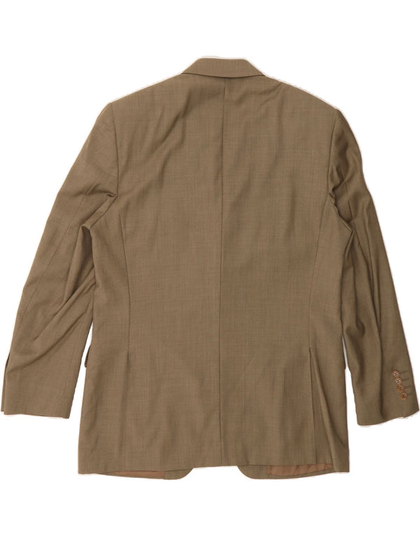 CANALI Mens 3 Button Blazer Jacket IT 50 Large Brown Virgin Wool