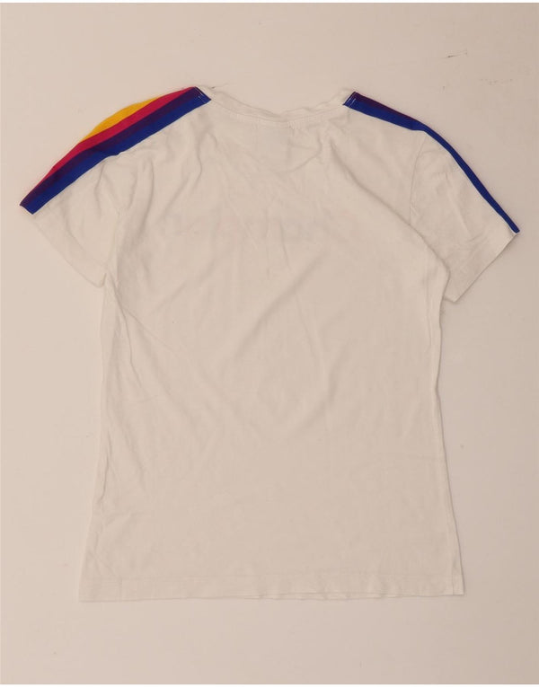 Champion Womens Graphic T-Shirt Top UK 12 Medium White Striped