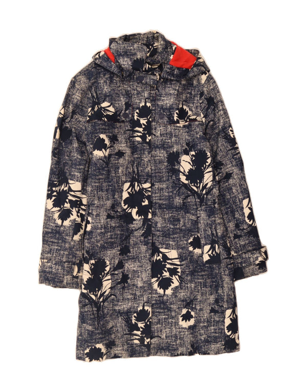 BODEN Cappotto da donna con cappuccio UK 16 Grande cotone floreale blu navy