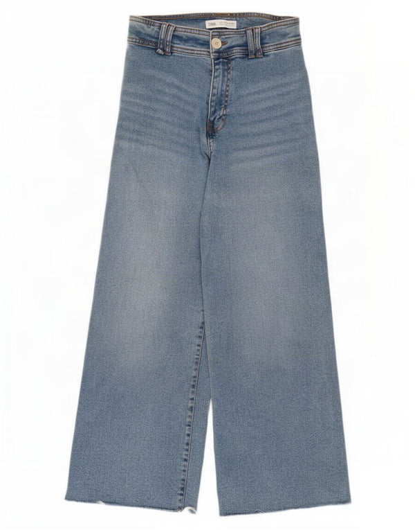 Jeans Zara per ragazze a gamba larga 11-12 anni W26 L25 Blu