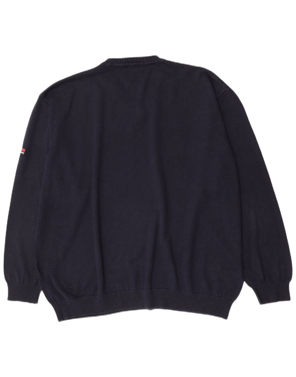 Maglione da uomo con scollo a V Navigare 5XL cotone blu navy