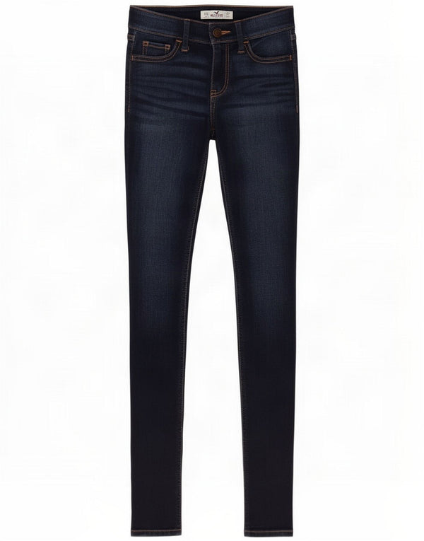 Hollister Womens Super Skinny Jeans US 00 2XS W23 L31 Navy Blue Cotton