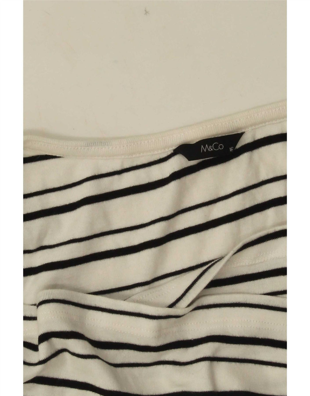 Canotta da donna M&Co UK 16 grande a righe bianche