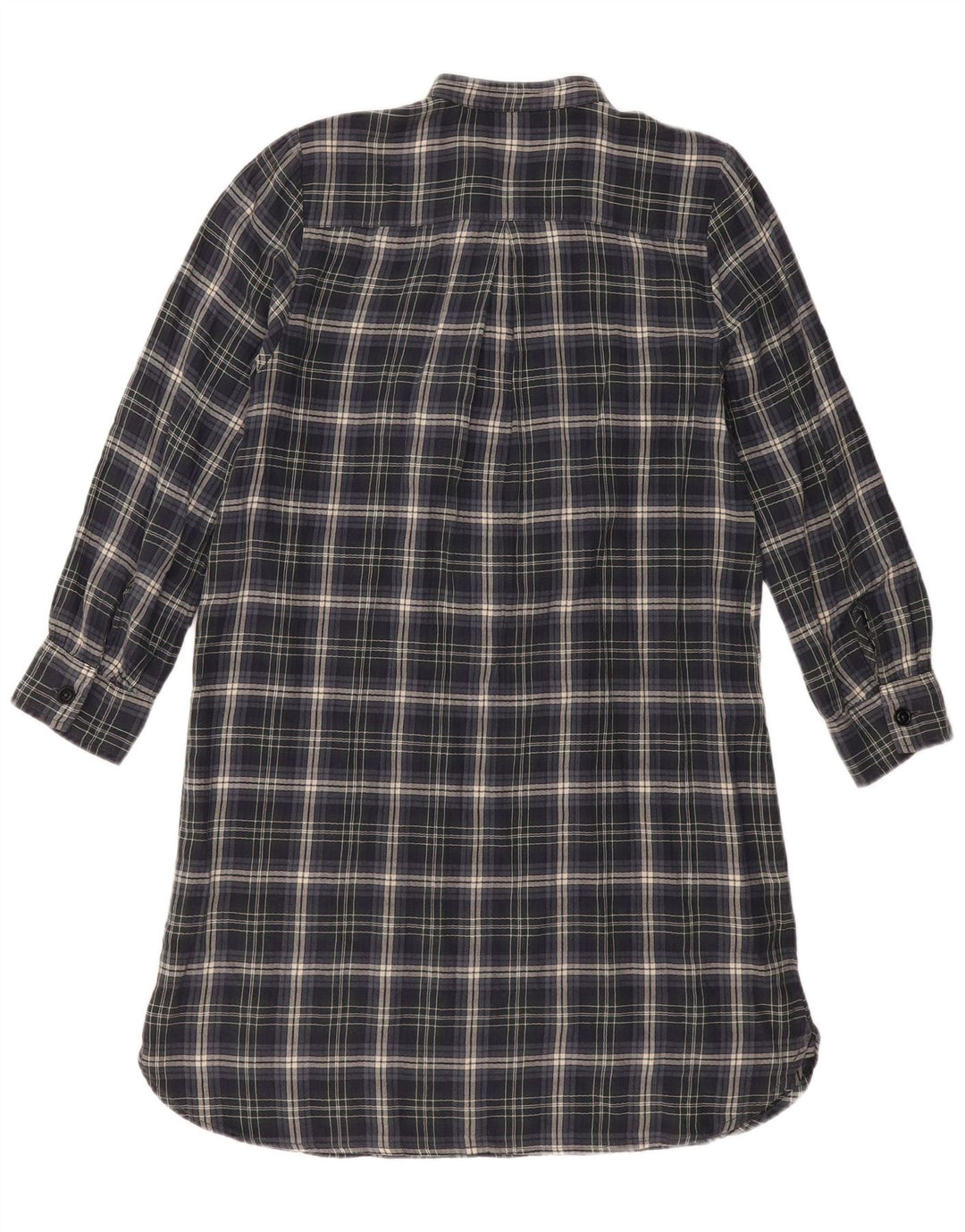 Polo Ralph Lauren Abito a camicia da donna con volant sul davanti, motivo a quadri blu navy medio