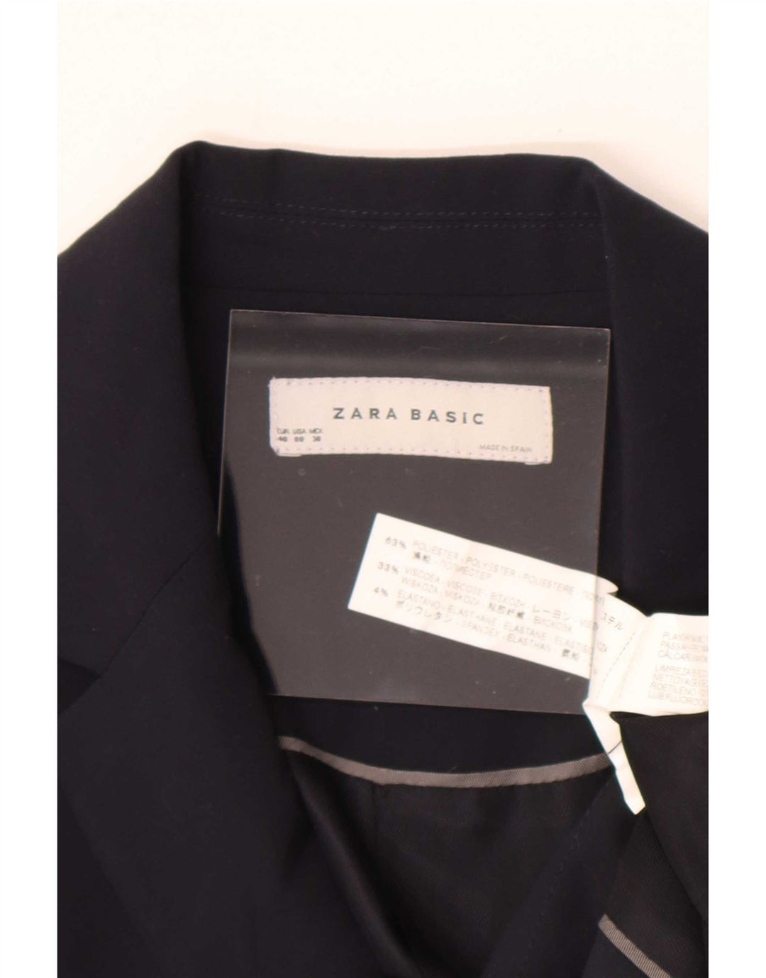 Giacca blazer a 1 bottone da donna Zara EU 40 poliestere blu navy medio