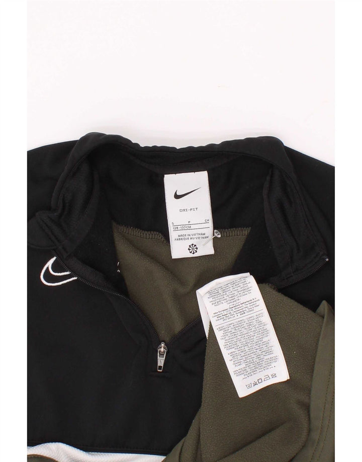 Top della tuta pullover Nike da ragazzo Dri Fit 8-9 anni Small Khaki Colourblock