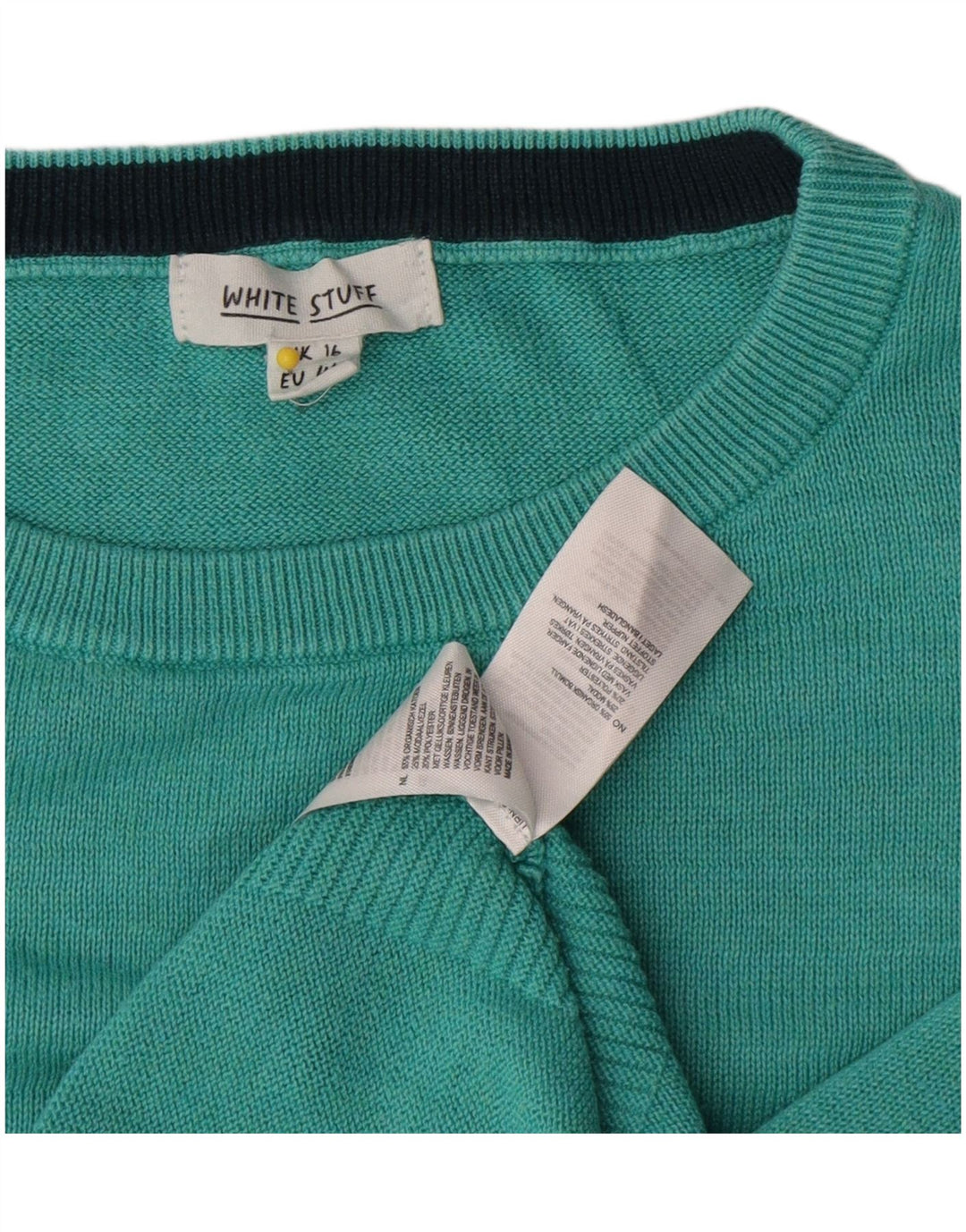Maglione maglione oversize con scollo a barca da donna di White Stuff UK 16 Grande Turchese