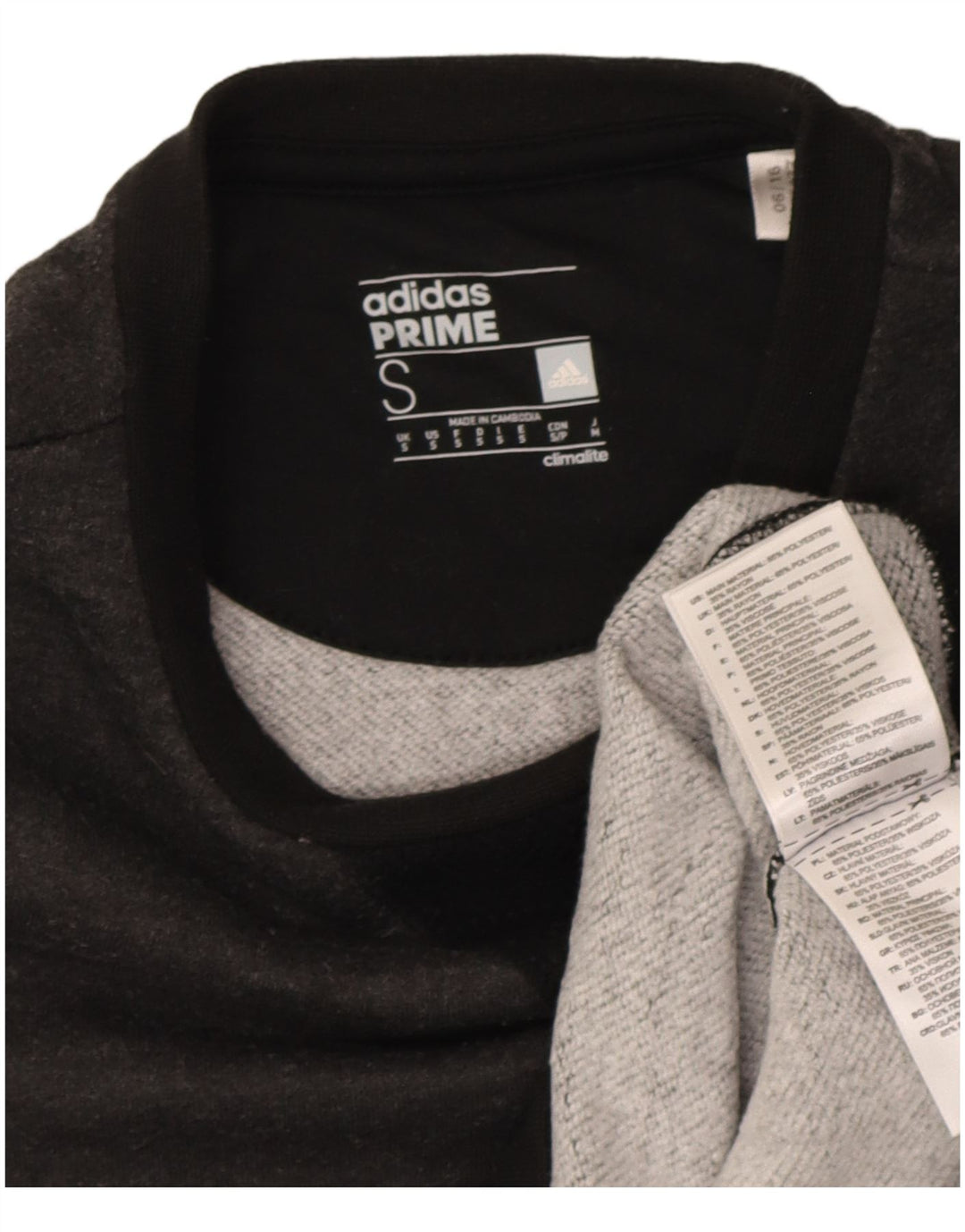 Felpa grafica Adidas Climalite da uomo, piccola, color grigio