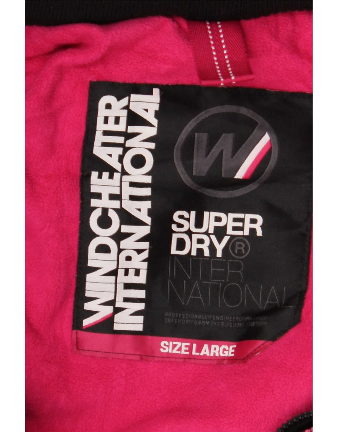 Giacca a vento grafica da donna Superdry Windcheater UK 16 grande nera