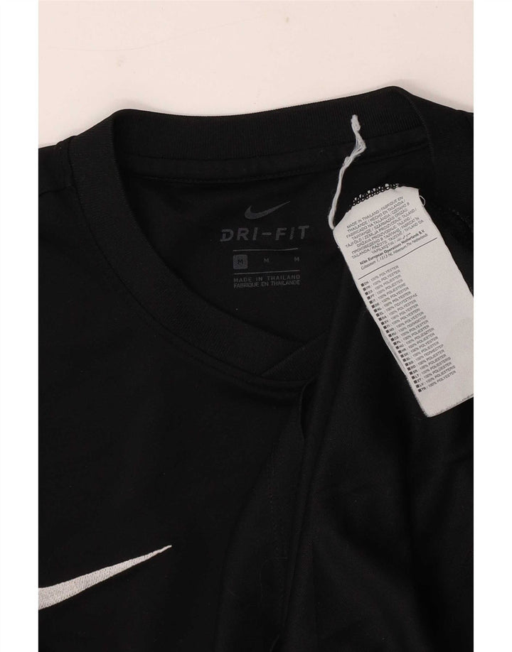 T-shirt Nike da uomo Dri Fit, top in poliestere nero medio