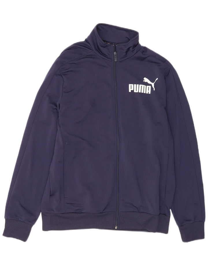 Giacca da ginnastica grafica da uomo PUMA grande in poliestere blu navy