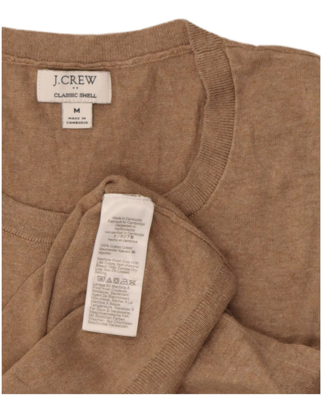 Canotta classica da donna J. Crew, taglia UK 12, cotone beige medio