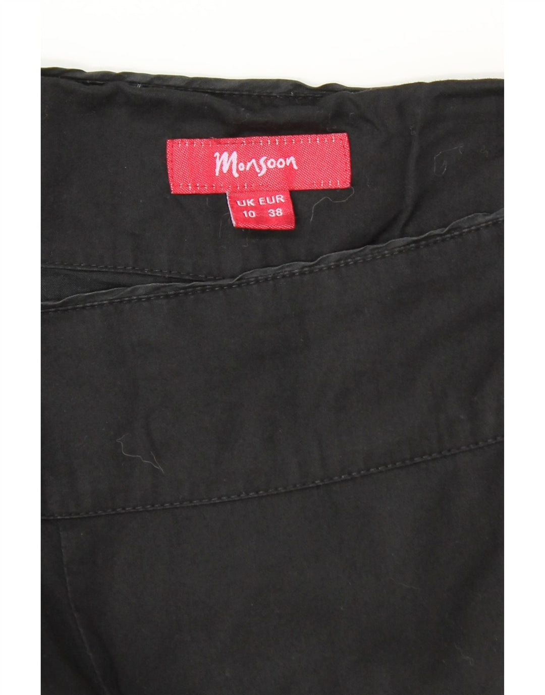 MONSOON Gonna a trapezio da donna con motivo astratto UK 10 piccola W30 cotone nero