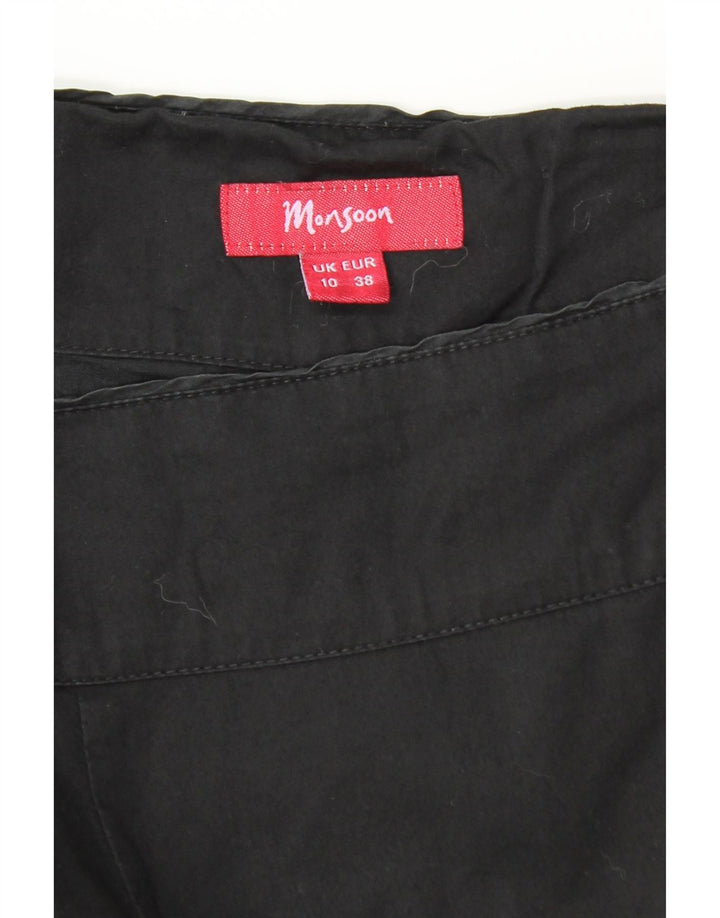 MONSOON Gonna a trapezio da donna con motivo astratto UK 10 piccola W30 cotone nero