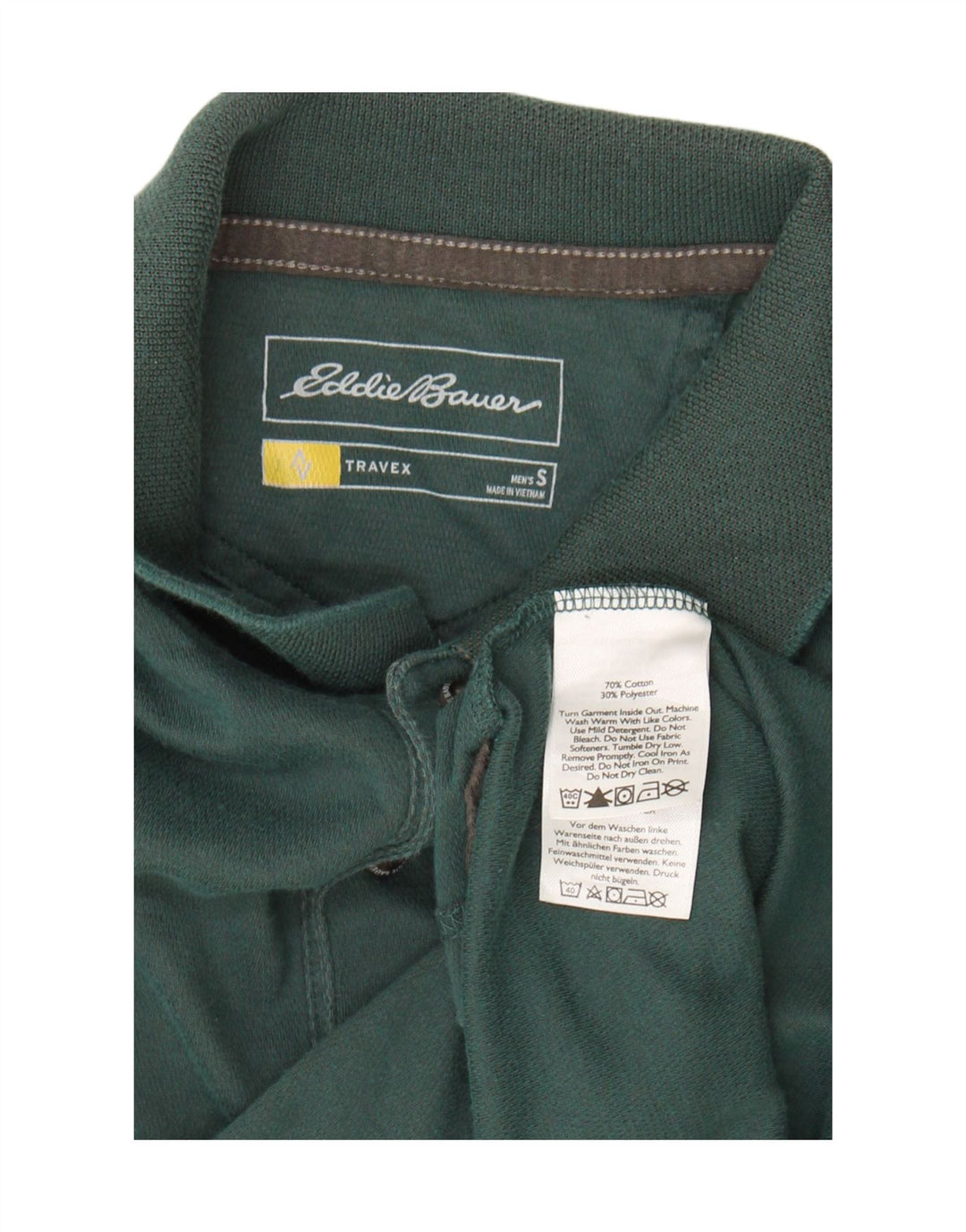 EDDIE BAUER Mens Polo Shirt Small Green Cotton Vintage Eddie Bauer and Second-Hand Eddie Bauer from Messina Hembry 