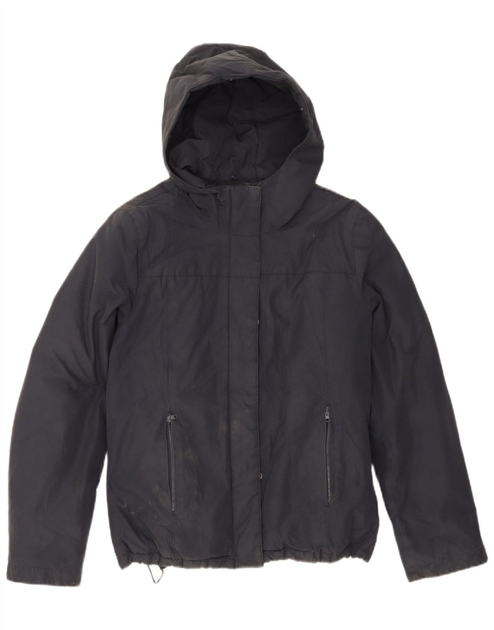Giacca imbottita con cappuccio da donna Woolrich UK 14 cotone medio blu navy