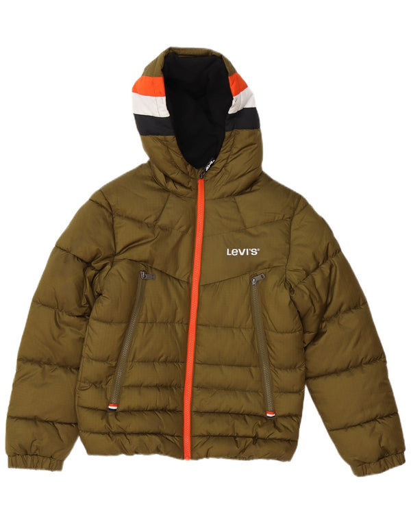 Giacca imbottita con cappuccio Levi's per ragazzi 11-12 anni Poliestere color block kaki