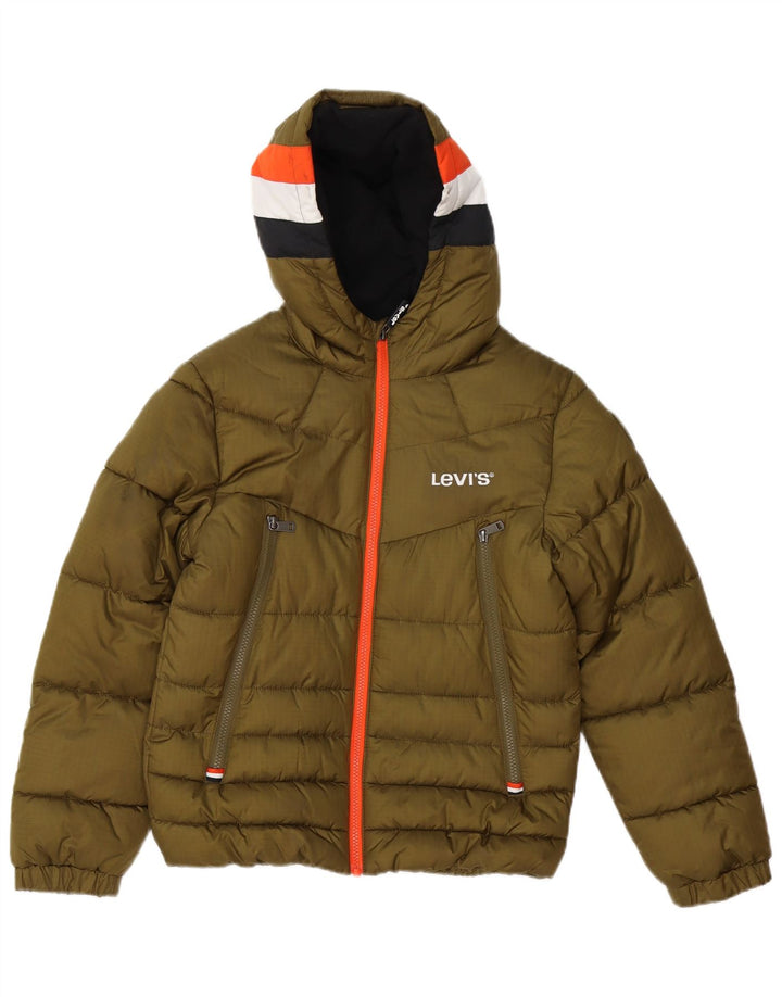 Giacca imbottita con cappuccio Levi's per ragazzi 11-12 anni Poliestere color block kaki