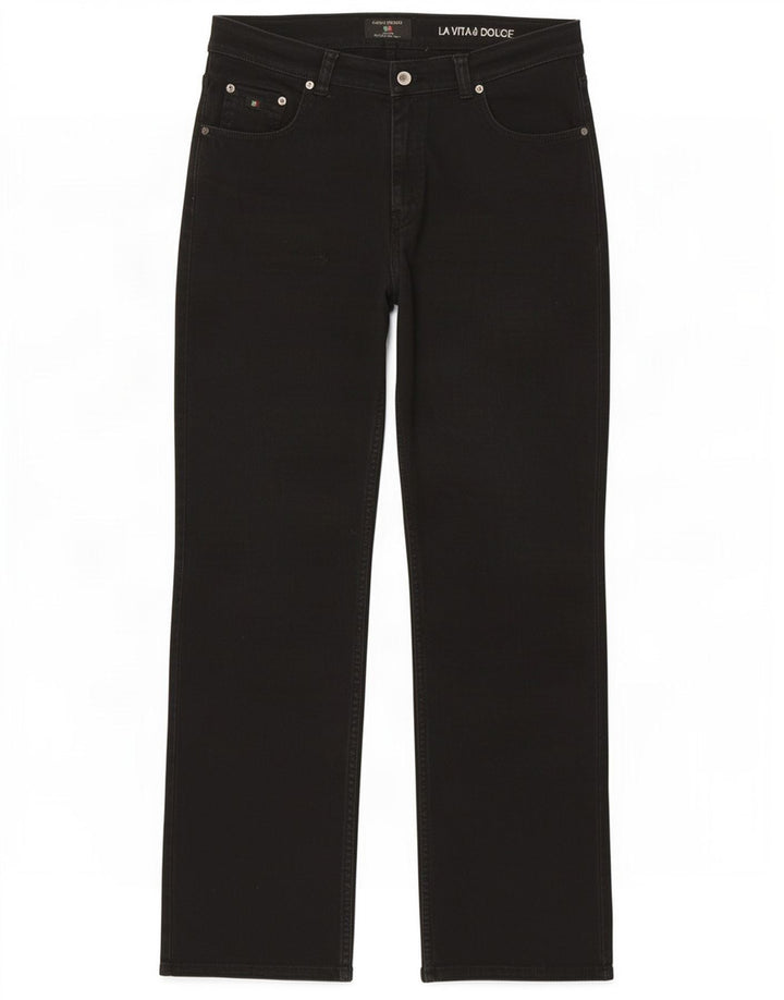 Jeans dritti da uomo Carlo Colucci W34 L32 cotone nero