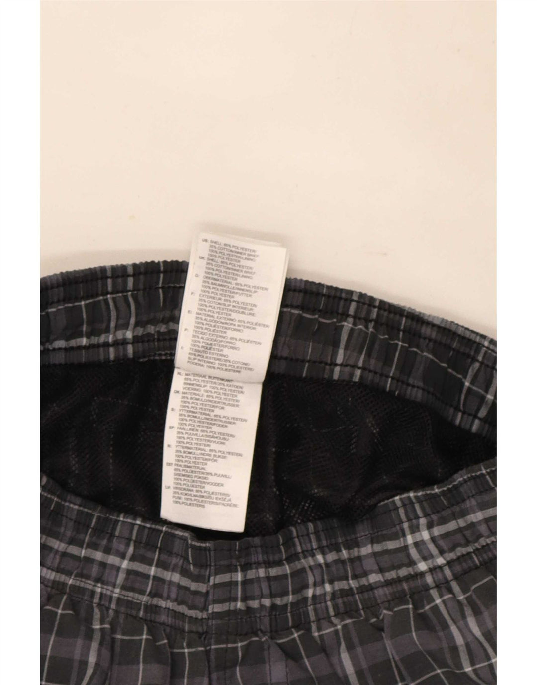 Pantaloncini sportivi da uomo Adidas XS in poliestere a quadri grigi