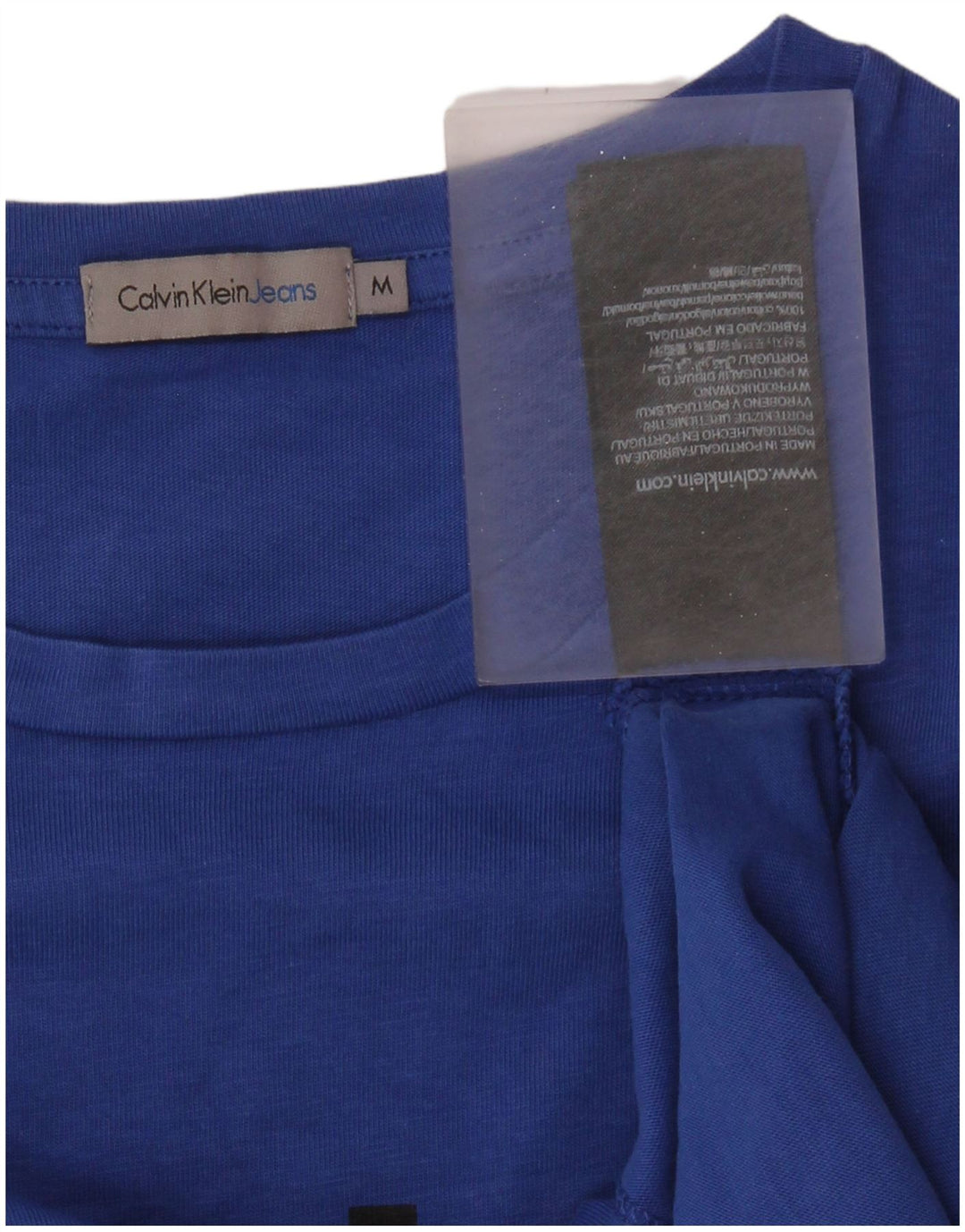 CALVIN KLEIN JEANS T-shirt grafica da donna Top UK 12 Cotone blu medio