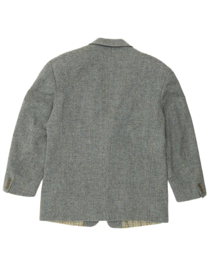 Giacca blazer da uomo a 2 bottoni HUGO BOSS IT 52 XL blu a spina di pesce in lana vergine