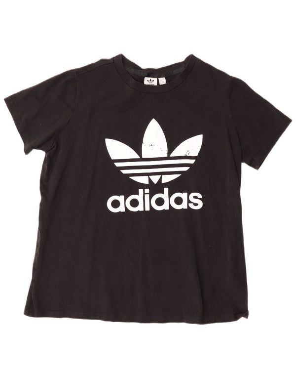 T-shirt grafica da donna Adidas Top UK 20/22 XL cotone nero