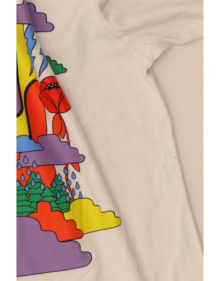 Nike Maglietta grafica da uomo a maniche lunghe piccola in cotone bianco