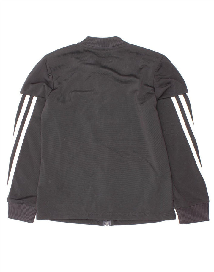 Giacca Top Tuta Adidas Bambina 7-8 Anni Poliestere Gessato Nero