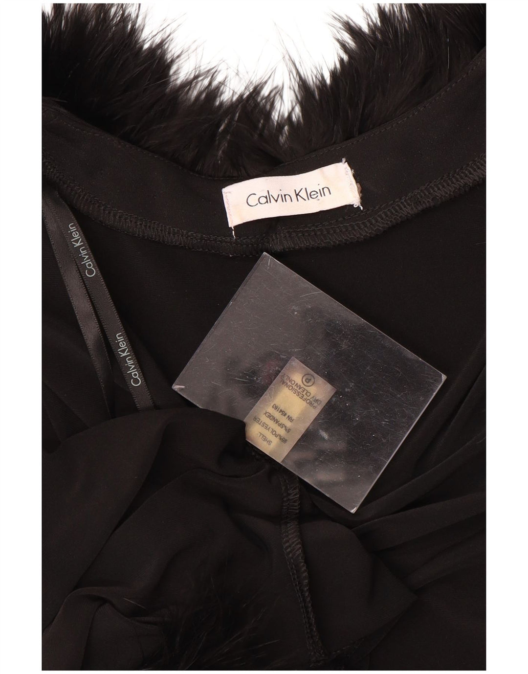 CALVIN KLEIN Bolero da donna con maniche a 3/4 UK 14 Large Nero Poliestere