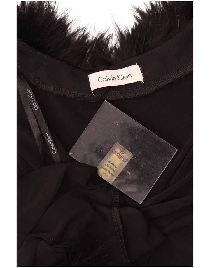 CALVIN KLEIN Bolero da donna con maniche a 3/4 UK 14 Large Nero Poliestere