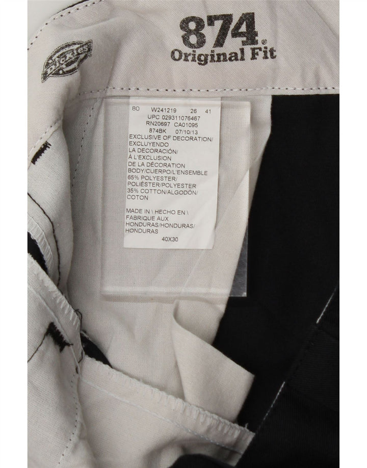 DICKIES Mens Original Fit Chino Trousers W40 L30 Black Polyester Vintage Dickies and Second-Hand Dickies from Messina Hembry 