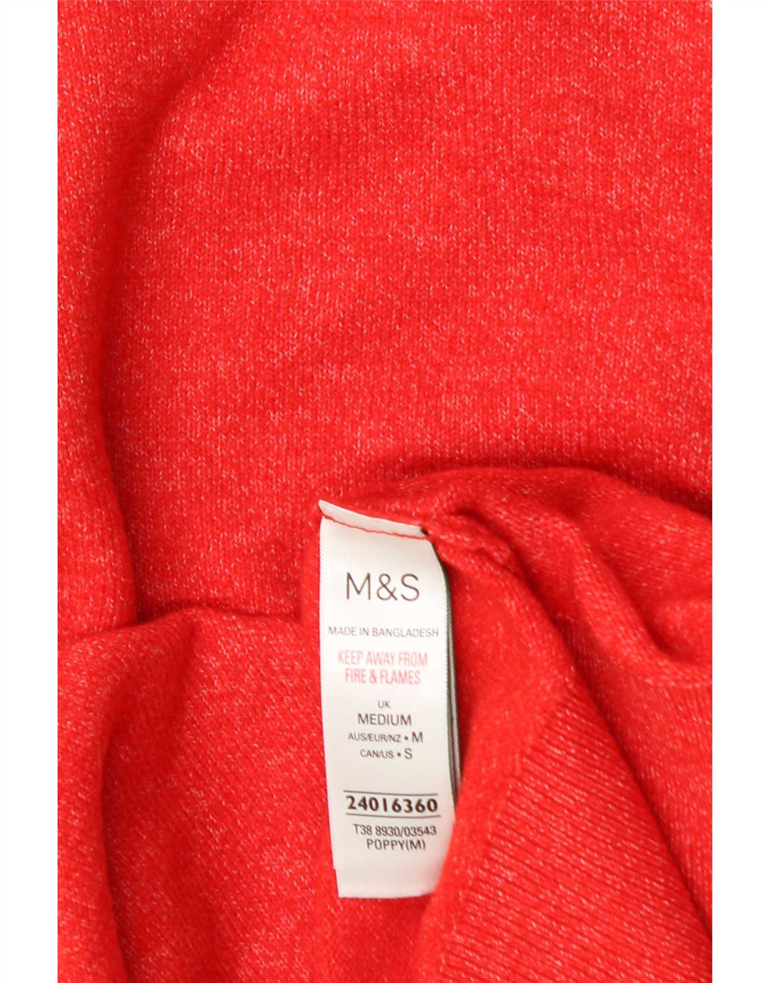 Maglione maglione a collo alto da donna Marks & Spencer UK 14 arancione medio