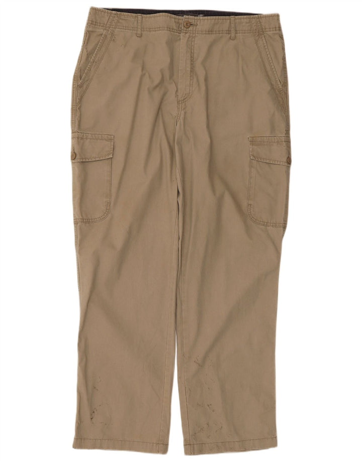Pantaloni cargo dritti da uomo Marks & Spencer W38 L31 cotone beige