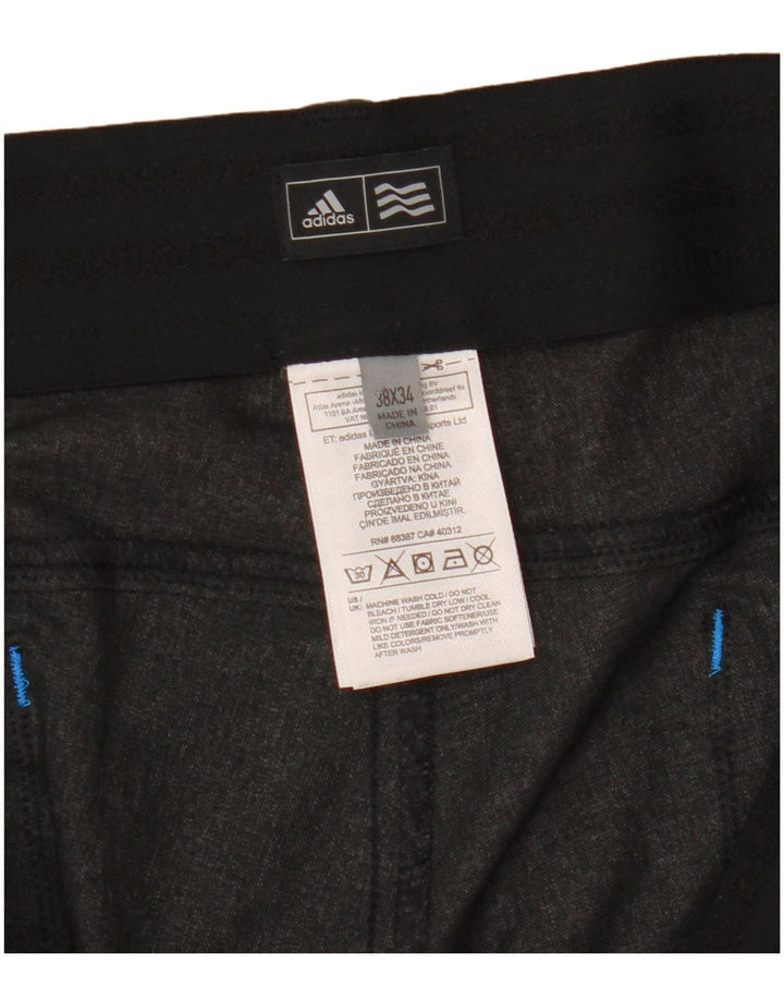 Pantaloni casual dritti da uomo Adidas W38 L34 poliestere grigio