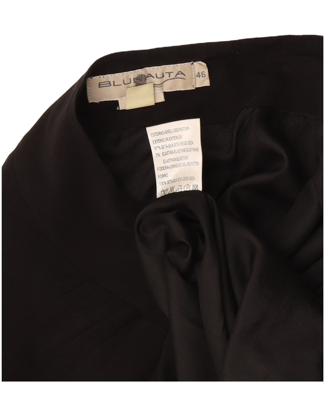 Minigonna Donna Blunauta IT 46 Large W36 Nera Seta