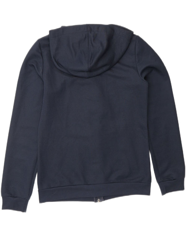 Maglione con cappuccio e zip grafica da uomo ADIDAS UK 8/10 piccolo in poliestere blu navy