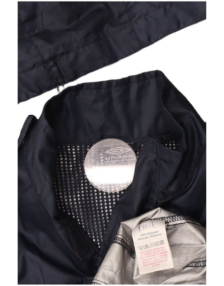 Giacca antipioggia pullover con cappuccio per ragazzi UMBRO 7-8 anni in poliestere blu navy