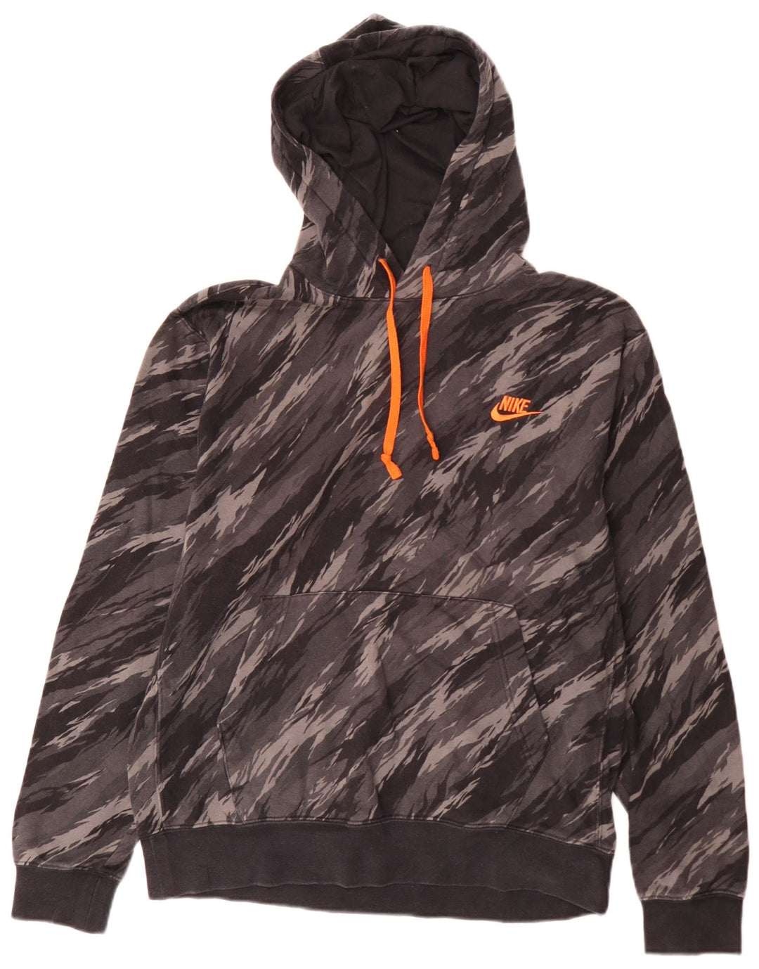 Felpa con cappuccio da uomo Nike in cotone mimetico grigio medio