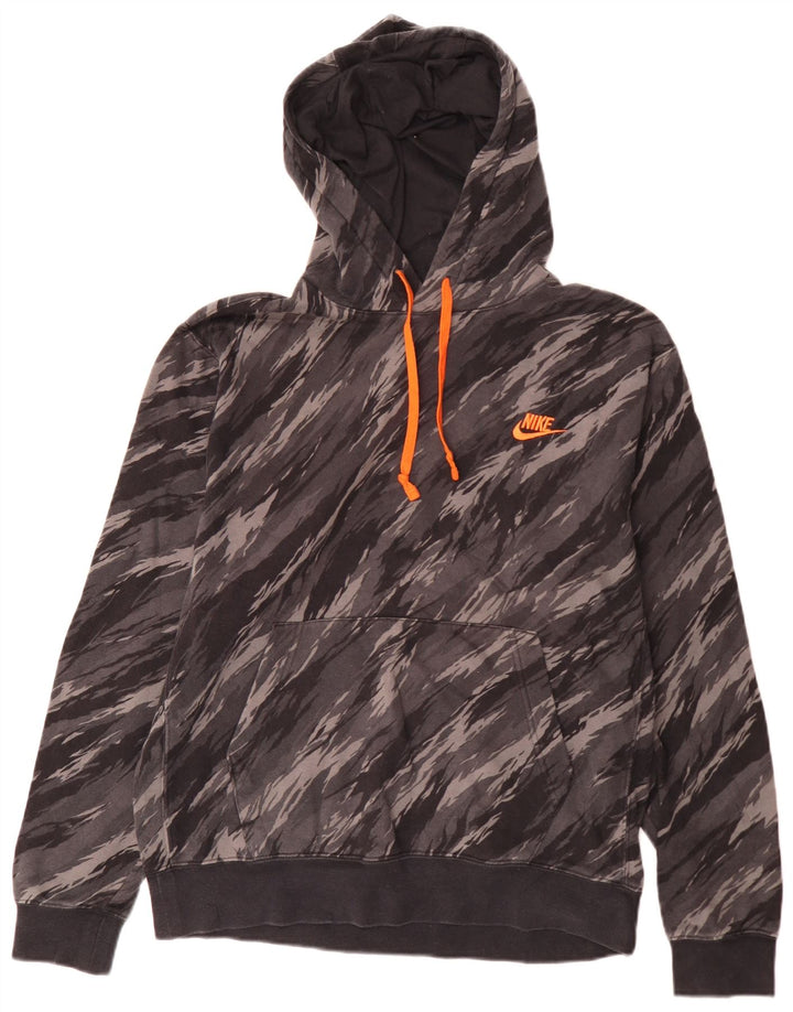 Felpa con cappuccio da uomo Nike in cotone mimetico grigio medio