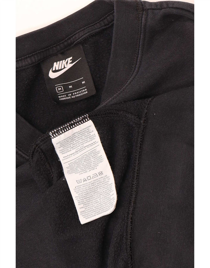 Felpa corta oversize da donna Nike, maglione UK 14, cotone nero medio