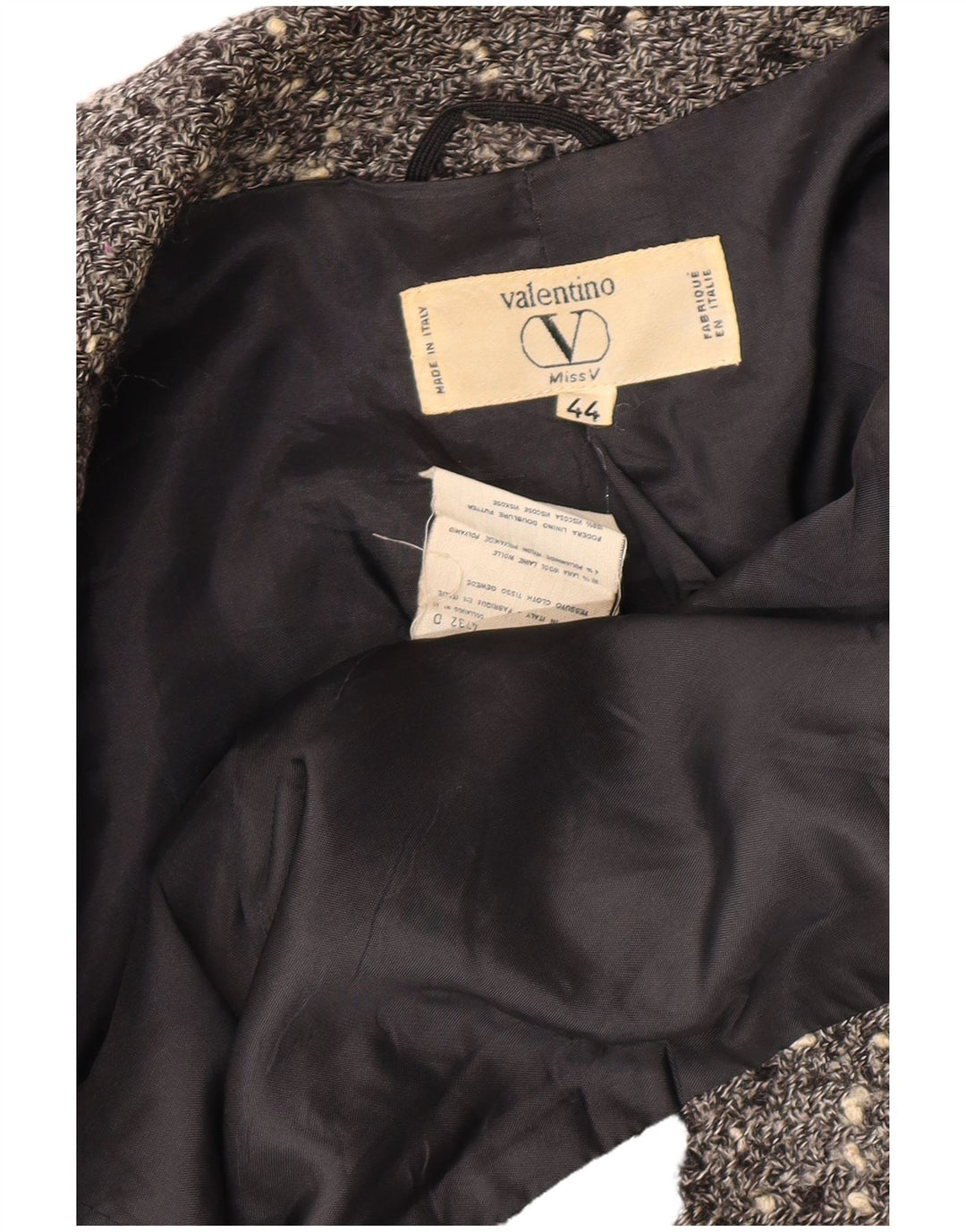 VALENTINO Giacca Blazer Doppiopetto Donna IT 44 Grigio Medio Chiazzato