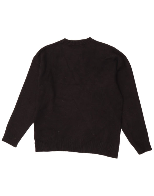 Maglione Zara da uomo girocollo in viscosa nera media
