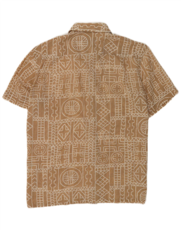 Camicia a maniche corte da uomo Diesel in cotone geometrico beige medio