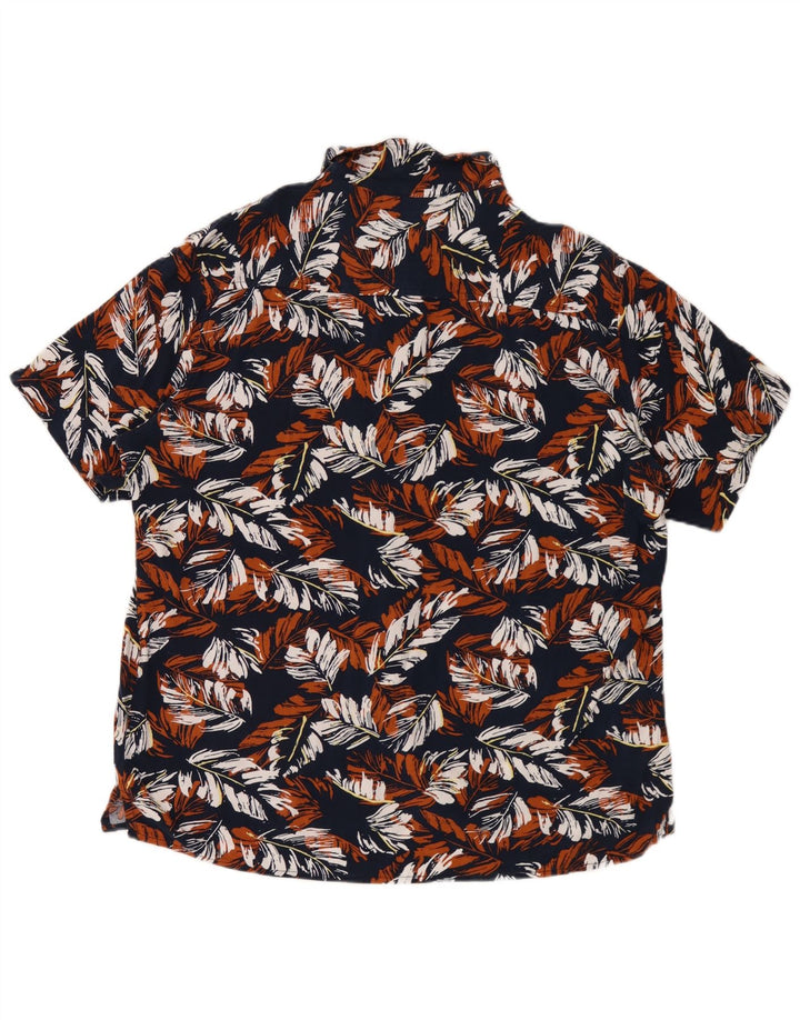 Camicia a maniche corte da uomo Chaps XL Rayon floreale blu