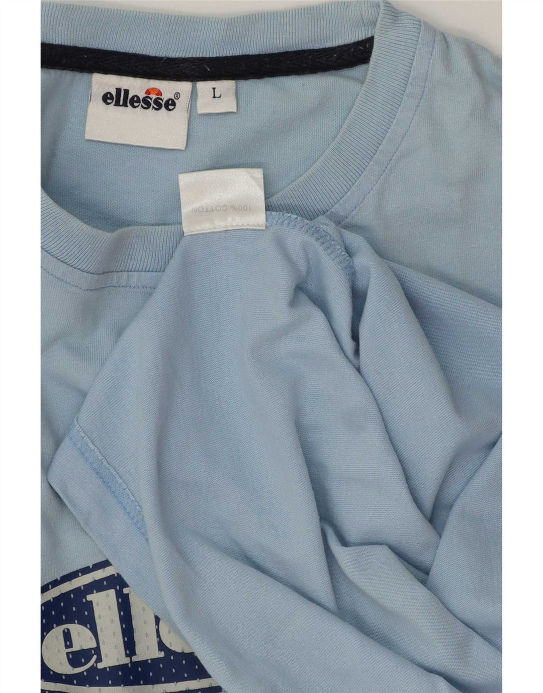 T-shirt grafica da uomo Ellesse Top grande in cotone blu